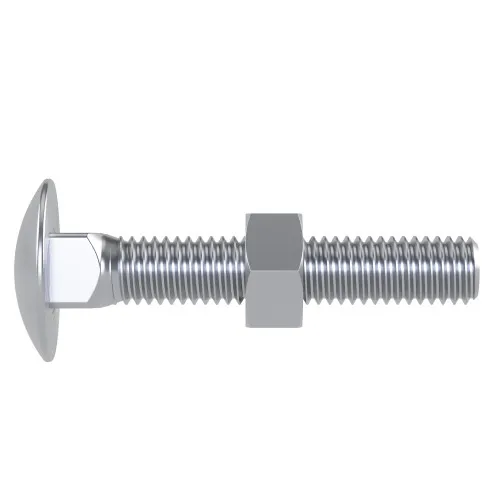 M6 x 65mm Coach Bolt & Nut (DIN 603) - Full Thread | CE Certified 4.8 Steel BZP