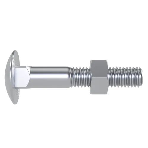 M8 x 110mm Coach Bolt & Nut (DIN 603) - Part Thread | CE Certified 4.8 Steel BZP