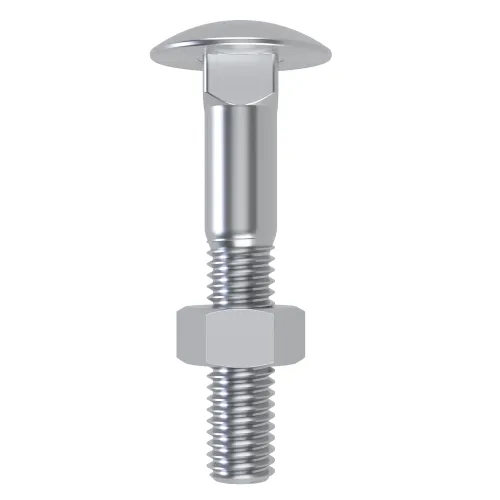 M8 x 200mm Coach Bolt & Nut (DIN 603) - Part Thread | CE Certified 4.8 Steel BZP