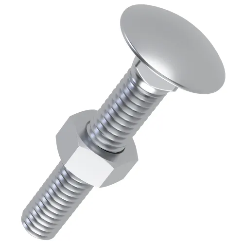M10 x 20mm Coach Bolt & Nut (DIN 603) - Full Thread | CE Certified 4.8 Steel BZP