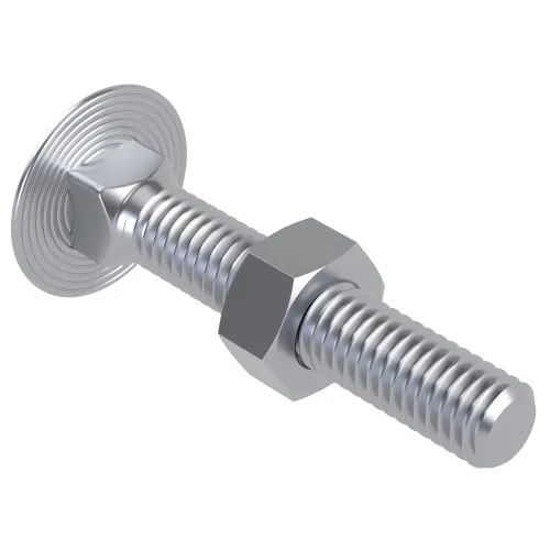 M10 x 30mm Coach Bolt & Nut (DIN 603) - Full Thread | CE Certified 4.8 Steel BZP