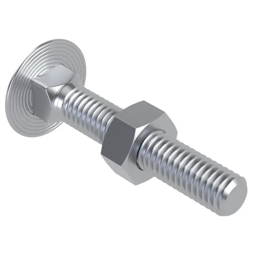 M10 x 60mm Coach Bolt & Nut (DIN 603) - Full Thread | CE Certified 4.8 Steel BZP