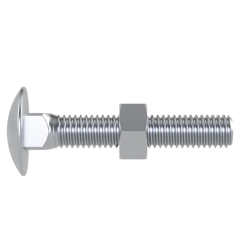 M10 x 60mm Coach Bolt & Nut (DIN 603) - Full Thread | CE Certified 4.8 Steel BZP