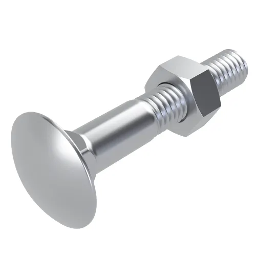 M10 x 120mm Coach Bolt & Nut (DIN 603) - Part Thread | CE Certified 4.8 Steel BZP