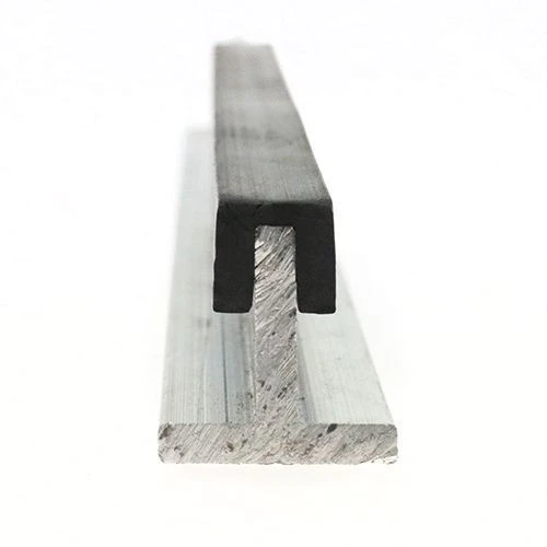 EPDM Rubber Edge Trim, Square Channel - 8mm Depth x 25m Length