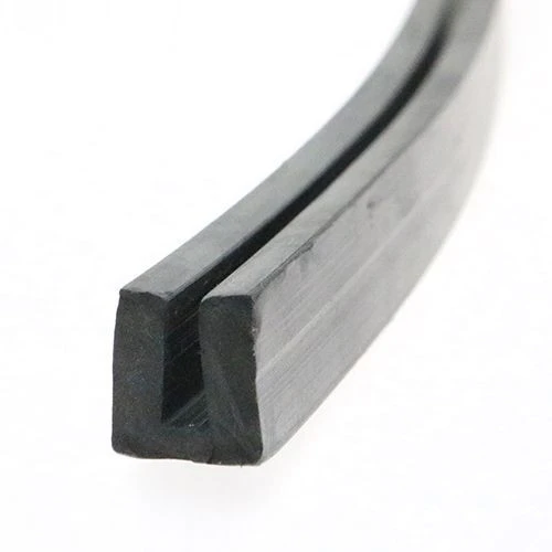 EPDM Rubber Edge Trim, Square Channel - 8mm Depth x 25m Length