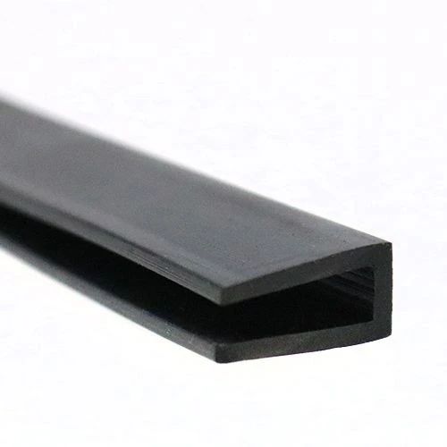 EPDM Rubber Edge Trim, Square Channel - 5mm Depth x 5m Length