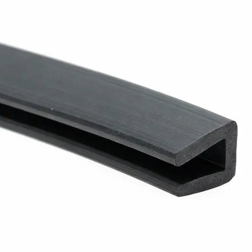 EPDM Rubber Edge Trim, Square Channel - 8mm Depth x 25m Length