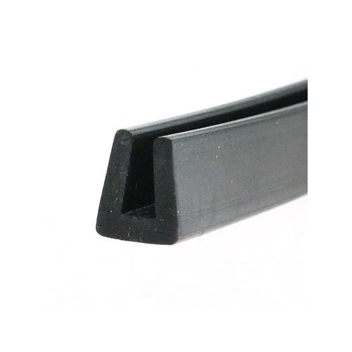 EPDM Rubber Edge Trim, Square Channel - 8mm Depth x 5m Length