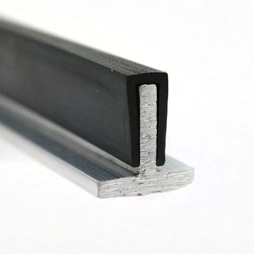 EPDM Rubber Edge Trim, Square Channel - 15mm Depth x 5m Length