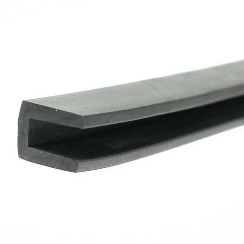 EPDM Rubber Edge Trim, Square Channel - 17mm Depth x 5m Length