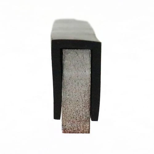 EPDM Rubber Edge Trim, Square Channel - 27mm Depth x 5m Length