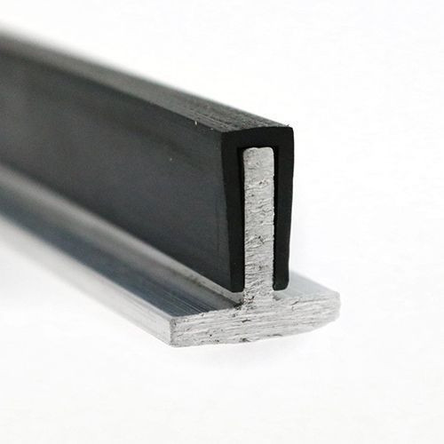 EPDM Rubber Edge Trim, Square Channel - 15mm Depth x 25m Length