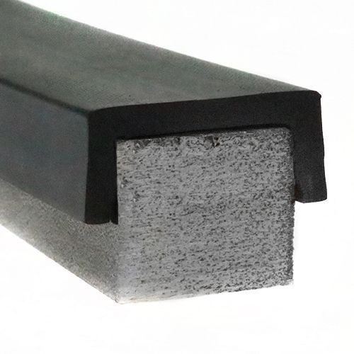 EPDM Rubber Edge Trim, Square Channel - 12mm Depth x 30m Length