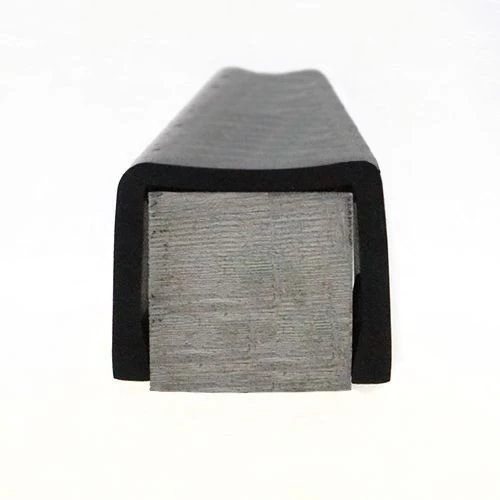 EPDM Rubber Edge Trim, Square Channel - 27mm Depth x 3m Length