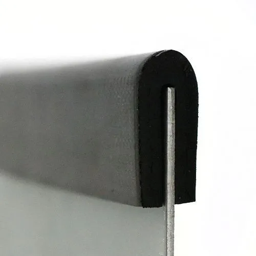 9mm x 7.4mm U Channel Rubber Edge Trim (For 2mm - 3mm Panel) 5m EPDM
