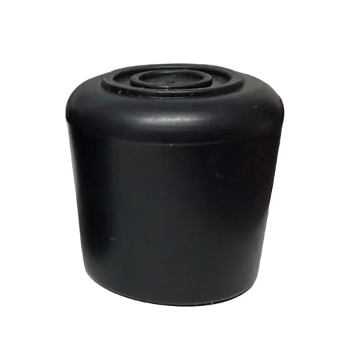 1-1/2" x 48.5mm Round Chair Ferrule (Flat Tread) | Black PVC