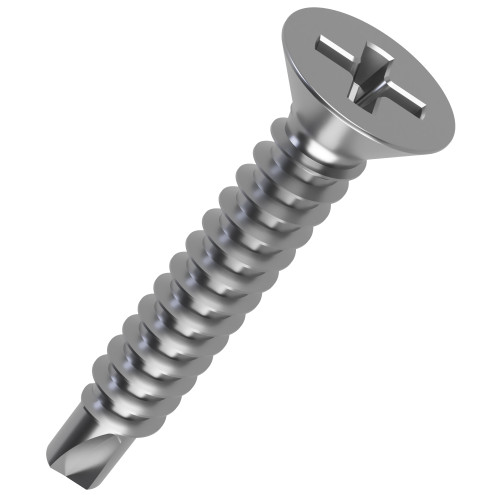4.8mm x 75mm Phillips Countersunk Self Drilling Screw DIN 7504OH | A2 Stainless Steel