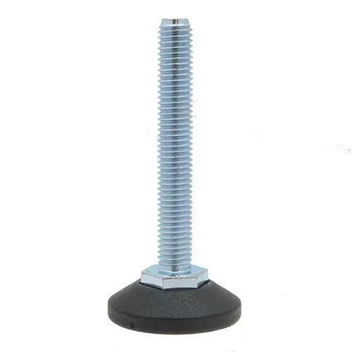 M10 x 90mm Adjustable Foot - 48mm Base (550kg Load) | Polypropylene & Steel