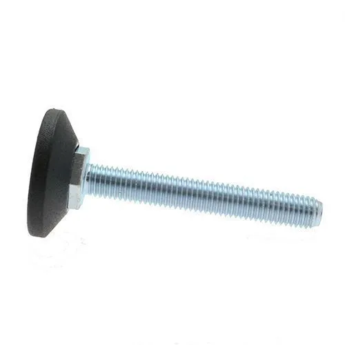 M10 x 90mm Adjustable Foot - 48mm Base (550kg Load) | Polypropylene & Steel