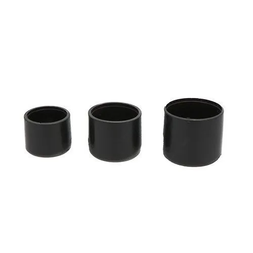 19mm x 15mm Round Chair Ferrule (Flat) | Black LDPE