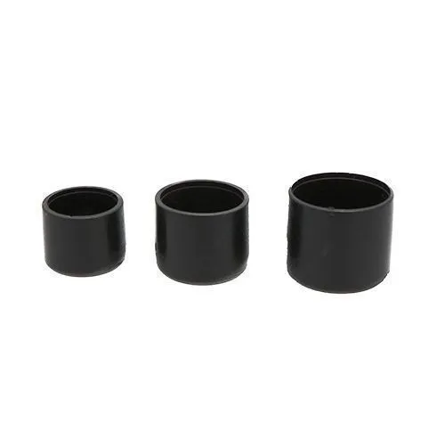 19mm x 28mm Round Chair Ferrule (Flat) | Black LDPE