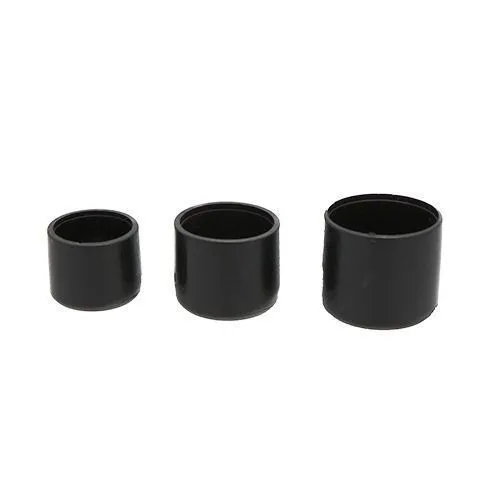 22mm x 18mm Round Chair Ferrule (Flat) | Black LDPE