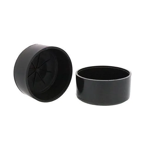 88.9mm x 28.75mm Round Chair Ferrule (Flat) | Black LDPE