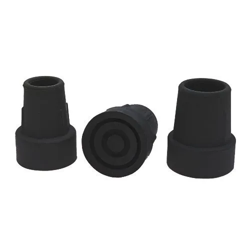 Crutch Feet -  22mm ID,Black Rubber