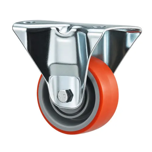 125mm Red Polyurethane Top Plate Castor 