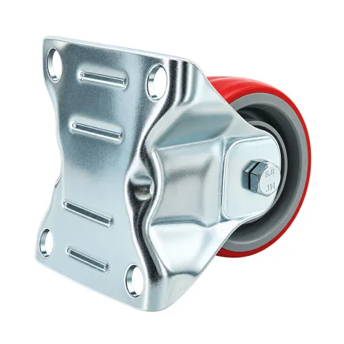 125mm Red Polyurethane Top Plate Castor 