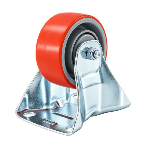 125mm Red Polyurethane Top Plate Castor  | Vital Parts