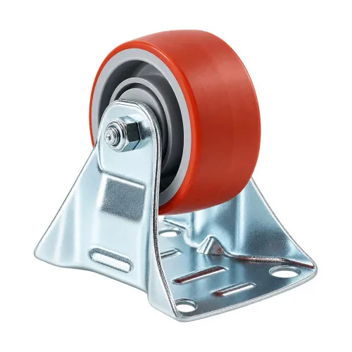 125mm Red Polyurethane Top Plate Castor  | Vital Parts
