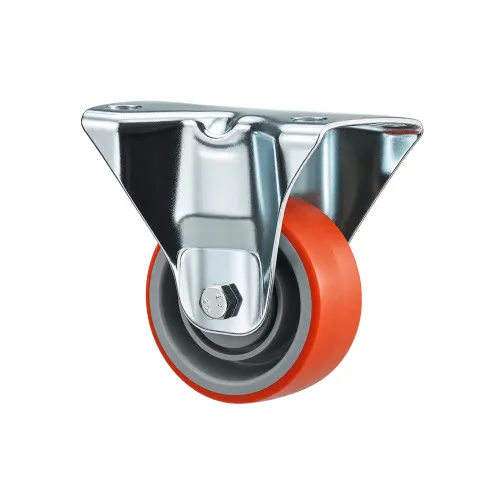 100mm Red Polyurethane Top Plate Castor 