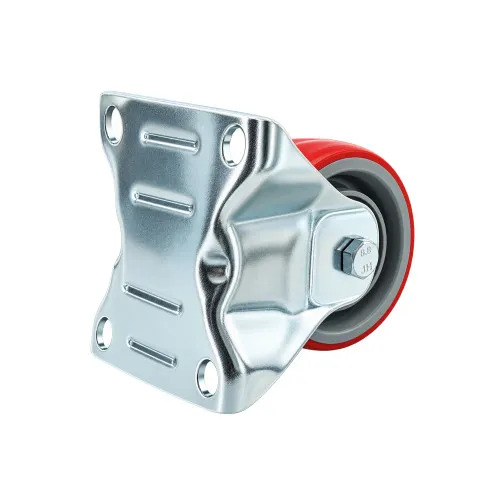 100mm Red Polyurethane Top Plate Castor 