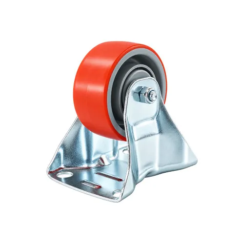 100mm Red Polyurethane Top Plate Castor  | Vital Parts