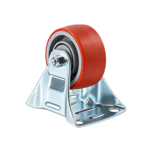 100mm Red Polyurethane Top Plate Castor  | Vital Parts