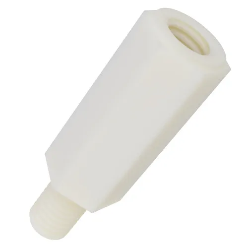 M4 x 8mm Hexagonal Male/Female Standoff, 8mm Flats - Natural Nylon