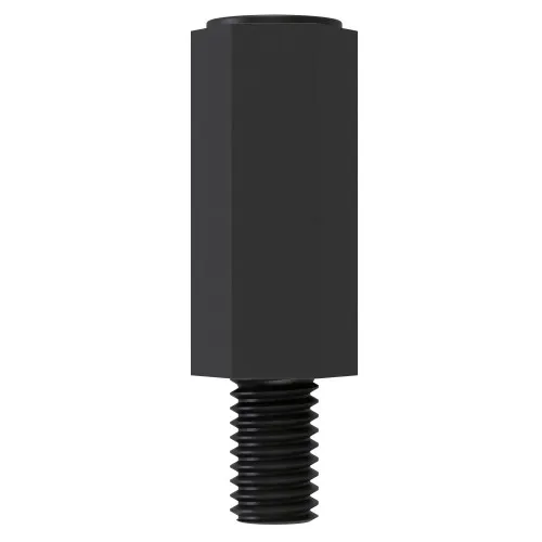 M4 x 12mm Hexagonal Male/Female Standoff, 8mm Flats - Black Nylon