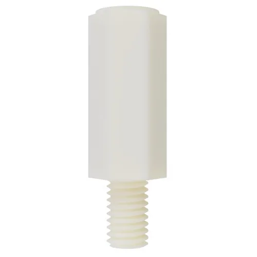 M4 x 12mm Hexagonal Male/Female Standoff, 8mm Flats - Natural Nylon
