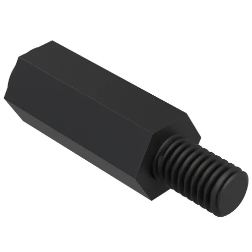 M4 x 18mm Hexagonal Male/Female Standoff, 8mm Flats - Black Nylon