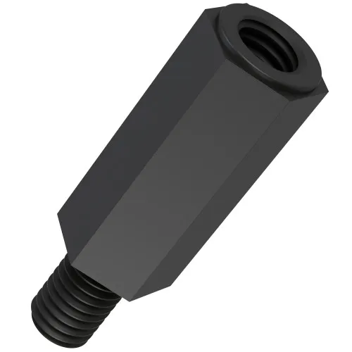 M4 x 20mm Hexagonal Male/Female Standoff, 8mm Flats - Black Nylon