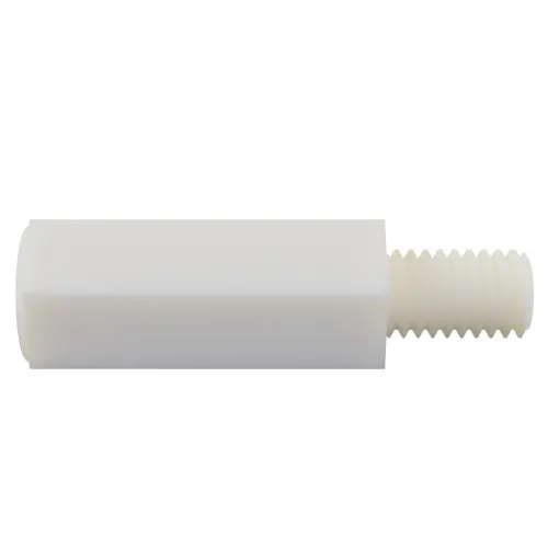 M4 x 30mm Hexagonal Male/Female Standoff, 8mm Flats - Natural Nylon