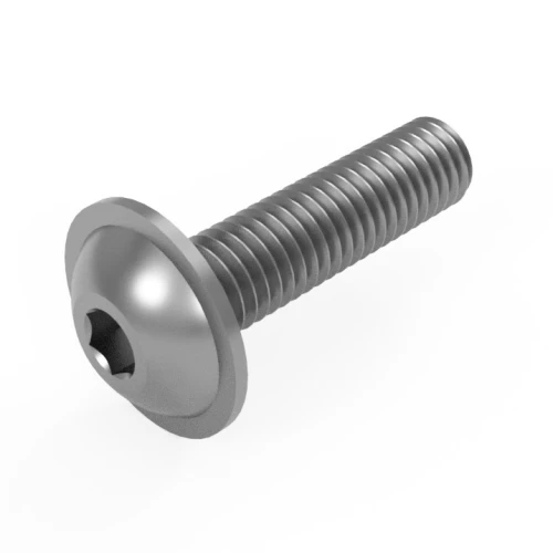 M10 x 16mm Flanged Hex Socket Button Head Screw (ISO 7380-2) | A2 Stainless Steel