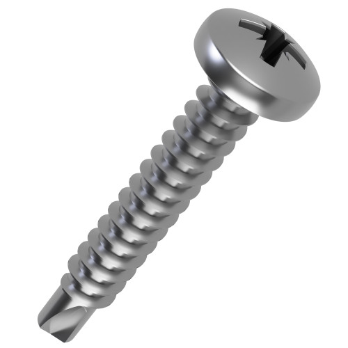 6.3mm x 50mm Pozi Pan Head Self Drilling Screw DIN 7504MZ | A4 Stainless Steel