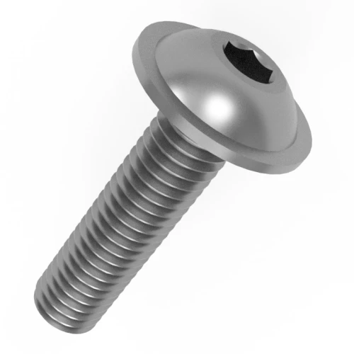M10 x 22mm Flanged Hex Socket Button Head Screw (ISO 7380-2) | A2 Stainless Steel