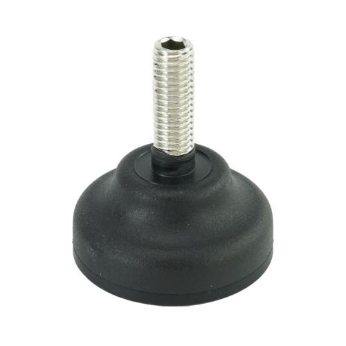M8 x 25mm Plastic Adjustable Foot - 40mm Anti-Slip Rubber Base | 500kg Load