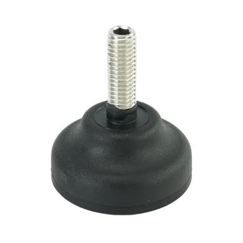 M8 x 25mm Plastic Adjustable Foot - 40mm Anti-Slip Rubber Base | 500kg Load