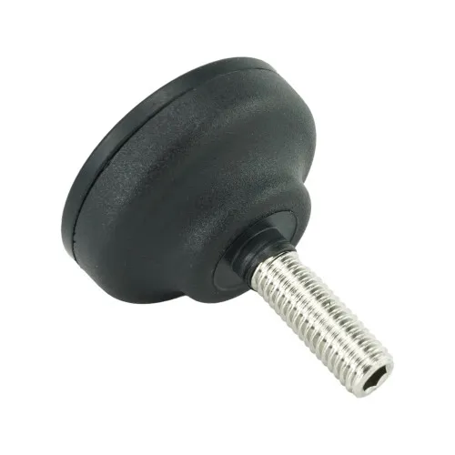 M8 x 25mm Plastic Adjustable Foot - 40mm Anti-Slip Rubber Base | 500kg Load