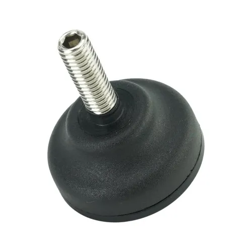 M8 x 25mm Plastic Adjustable Foot - 40mm Anti-Slip Rubber Base | 500kg Load